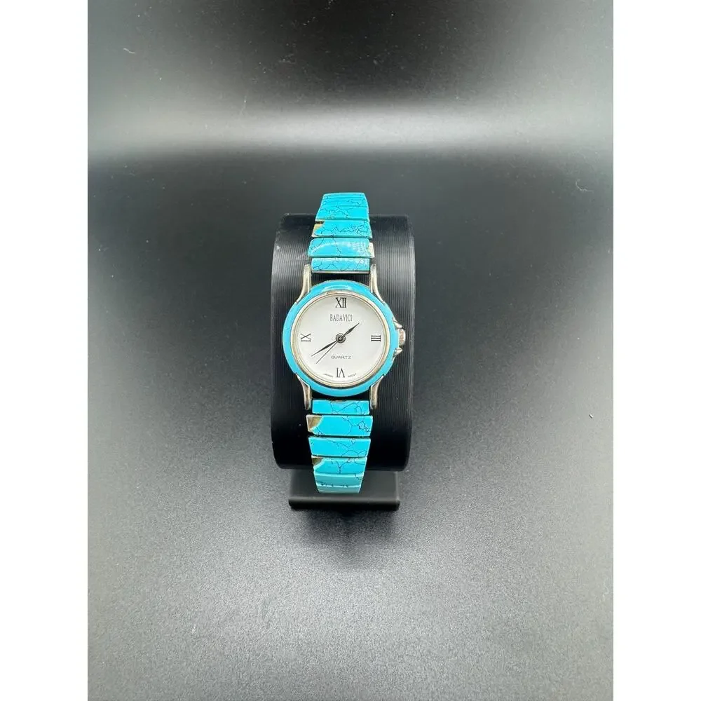 Badavici Turquoise Stone Link Watch Southwestern Style